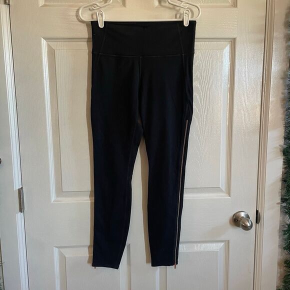 Athleta Medium Black High Rise Copper Zipper Legging - Picture 2 of 8